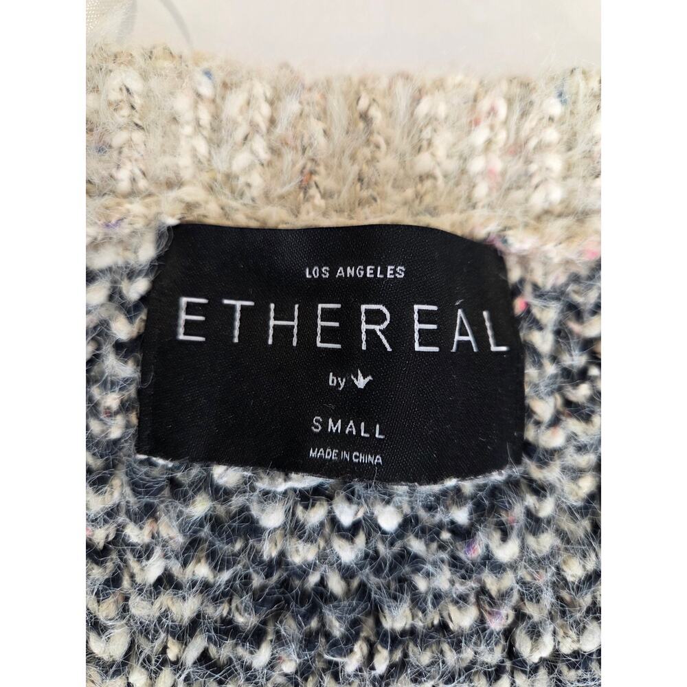 Ethereal Women Small Confetti Knit Cardigan Shawl Cozy Sweater Fuzzy Boho Tribal - Picture 5 of 8